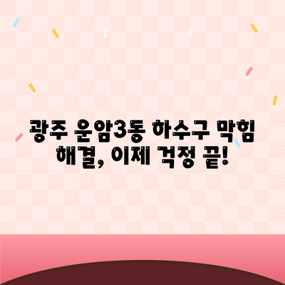 광주시 북구 운암3동 하수구막힘 | 가격 | 비용 | 기름제거 | 싱크대 | 변기 | 세면대 | 역류 | 냄새차단 | 2024 후기