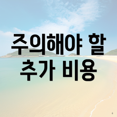 주의해야 할 추가 비용