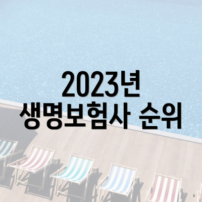 2023년 생명보험사 순위