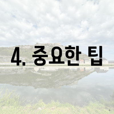 4. 중요한 팁