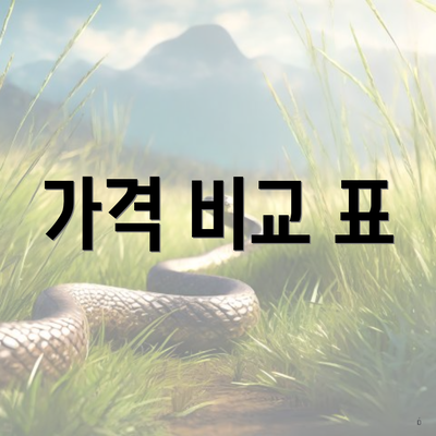 가격 비교 표