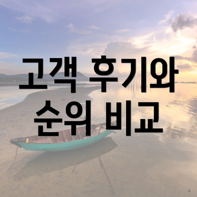 고객 후기와 순위 비교