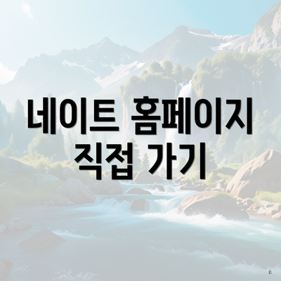 네이트 홈페이지 직접 가기