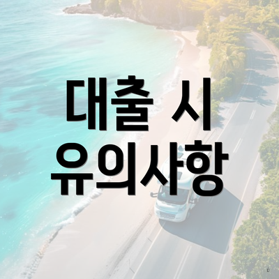 대출 시 유의사항
