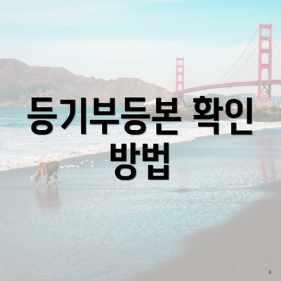 등기부등본 확인 방법