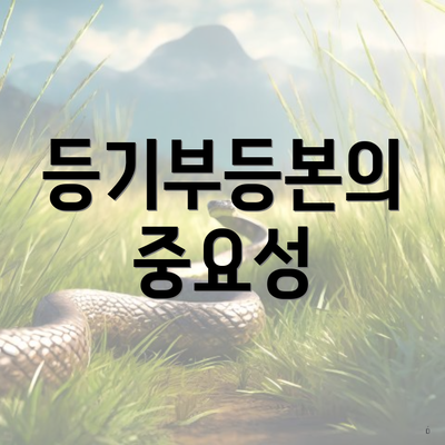 등기부등본의 중요성