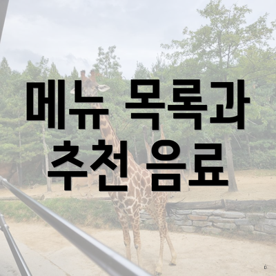 메뉴 목록과 추천 음료
