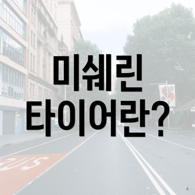 미쉐린 타이어란?