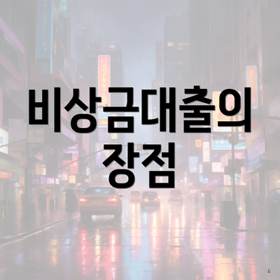 비상금대출의 장점