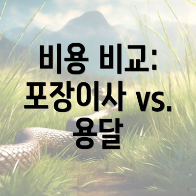 비용 비교: 포장이사 vs. 용달
