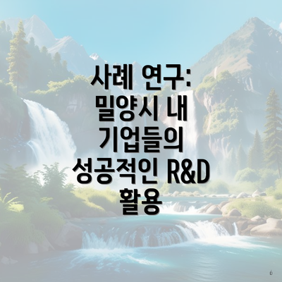 사례 연구: 밀양시 내 기업들의 성공적인 R&D 활용