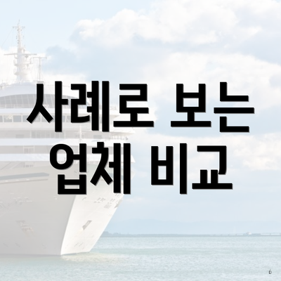 사례로 보는 업체 비교