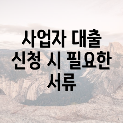 사업자 대출 신청 시 필요한 서류