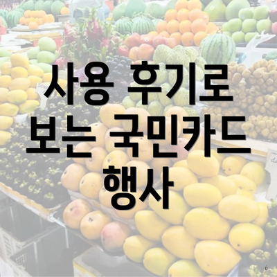 사용 후기로 보는 국민카드 행사