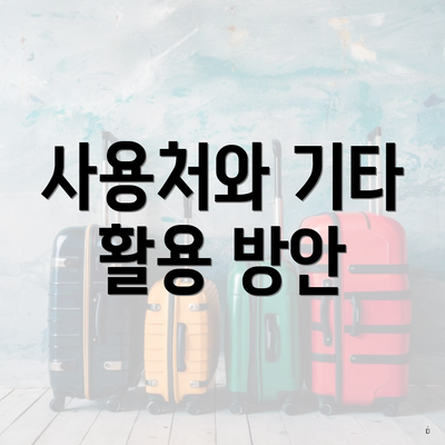 사용처와 기타 활용 방안