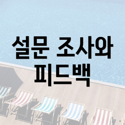 설문 조사와 피드백