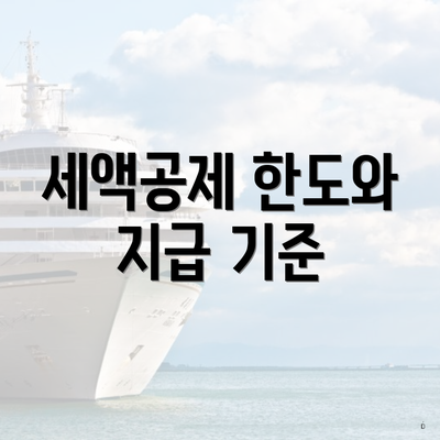 세액공제 한도와 지급 기준