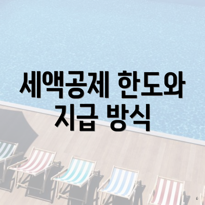 세액공제 한도와 지급 방식