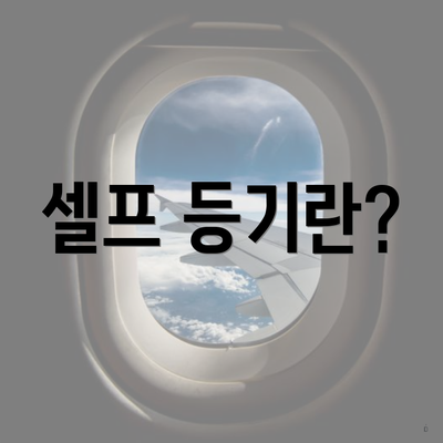 셀프 등기란?