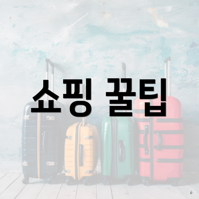 쇼핑 꿀팁