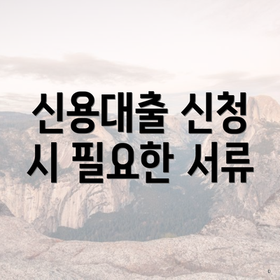 신용대출 신청 시 필요한 서류