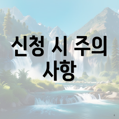 신청 시 주의 사항