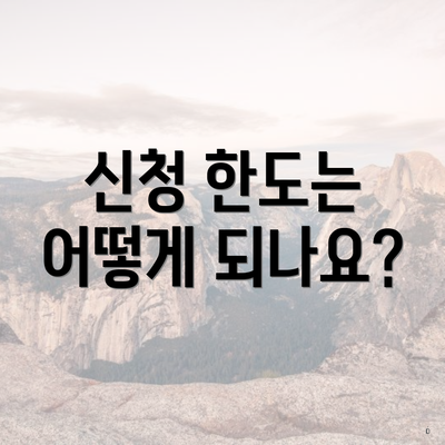 신청 한도는 어떻게 되나요?