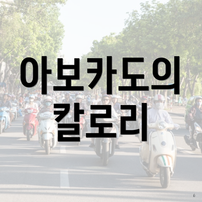 아보카도의 칼로리