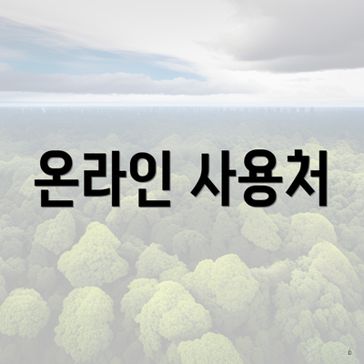온라인 사용처