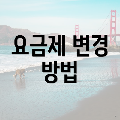 요금제 변경 방법