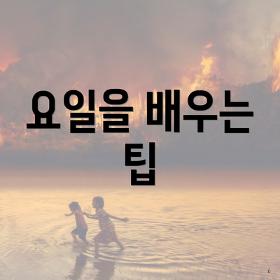 요일을 배우는 팁