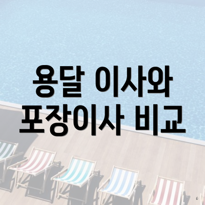 용달 이사와 포장이사 비교