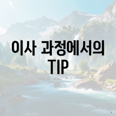 이사 과정에서의 TIP