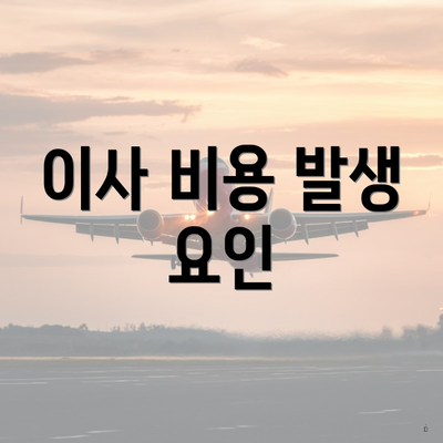 이사 비용 발생 요인