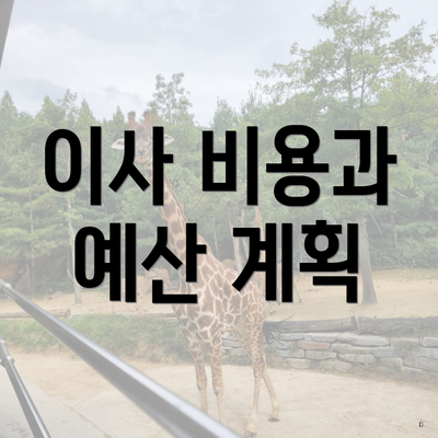 이사 비용과 예산 계획
