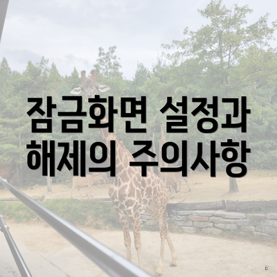 잠금화면 설정과 해제의 주의사항