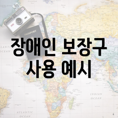장애인 보장구 사용 예시