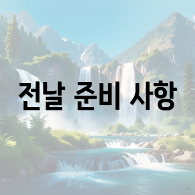 전날 준비 사항