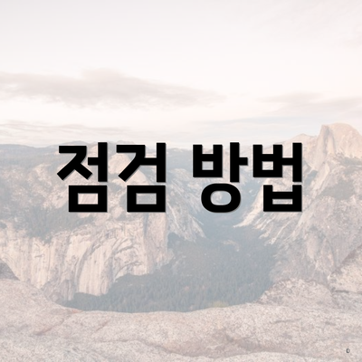 점검 방법