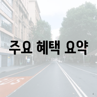 주요 혜택 요약