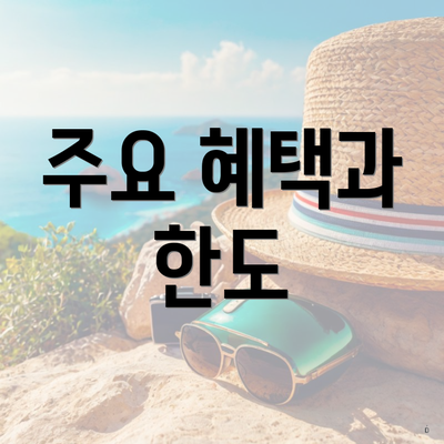 주요 혜택과 한도