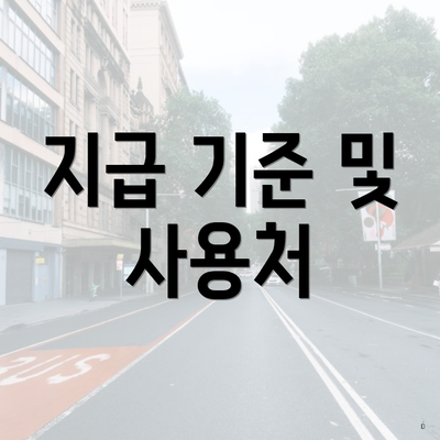 지급 기준 및 사용처