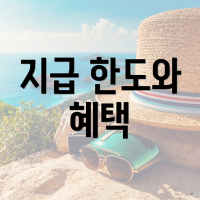 지급 한도와 혜택