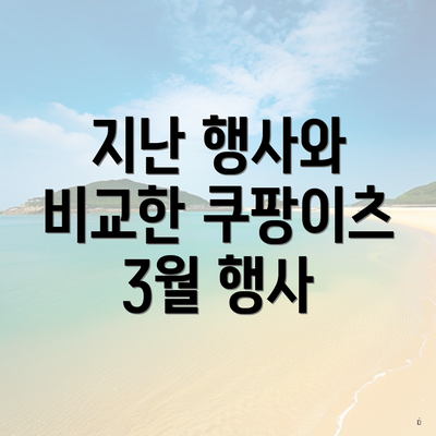지난 행사와 비교한 쿠팡이츠 3월 행사