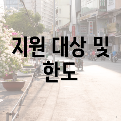 지원 대상 및 한도