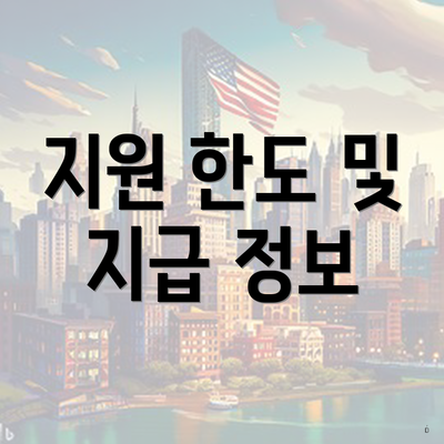 지원 한도 및 지급 정보