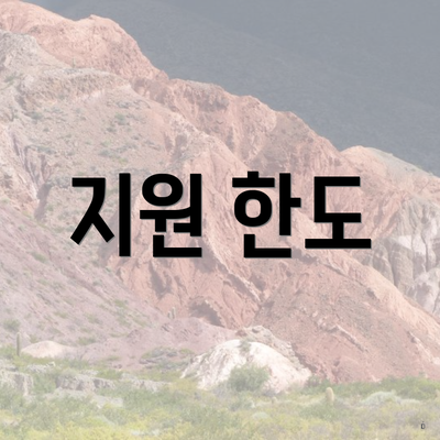 지원 한도