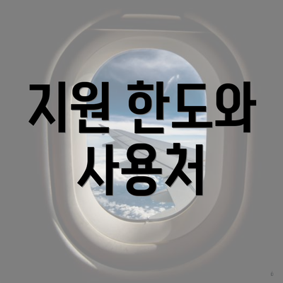 지원 한도와 사용처