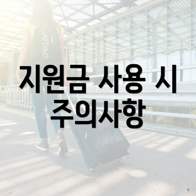지원금 사용 시 주의사항