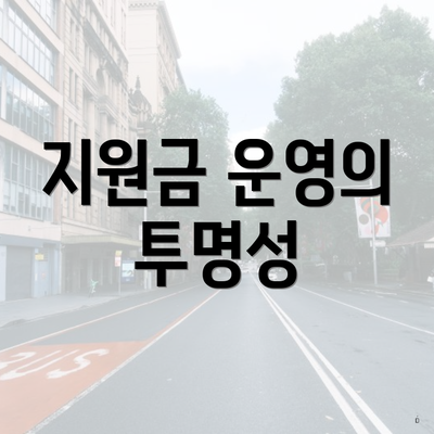 지원금 운영의 투명성